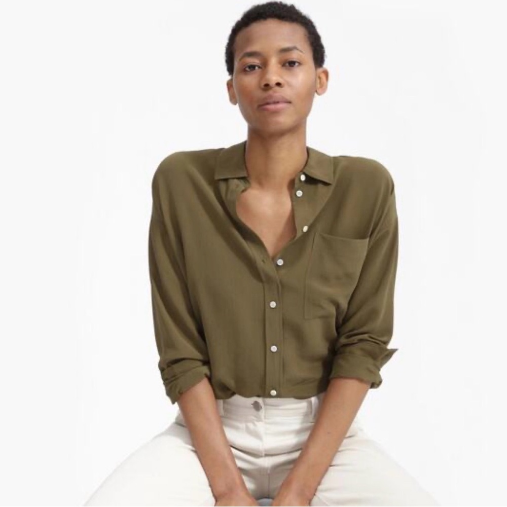 Everlane oversized silk washable shirt